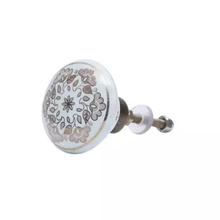 Pink Golden Floral Cabinet Knobs for Dresser